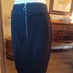 Black Armani Collezioni Pencil Skirt, Zip Front, Round Pull, NM Tags